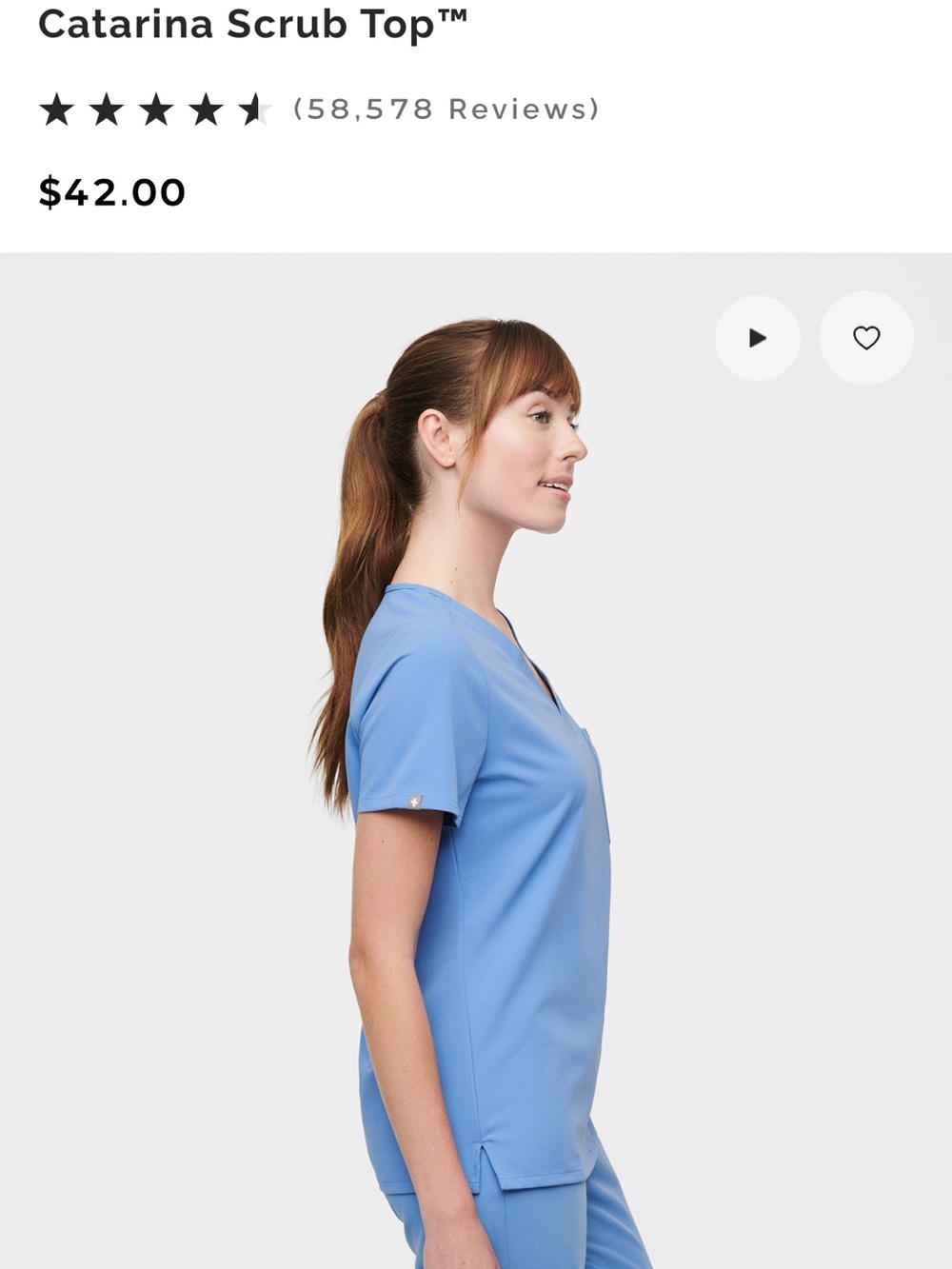 2 M FIGS Catarina Scrub Tops in Ceil Blue
